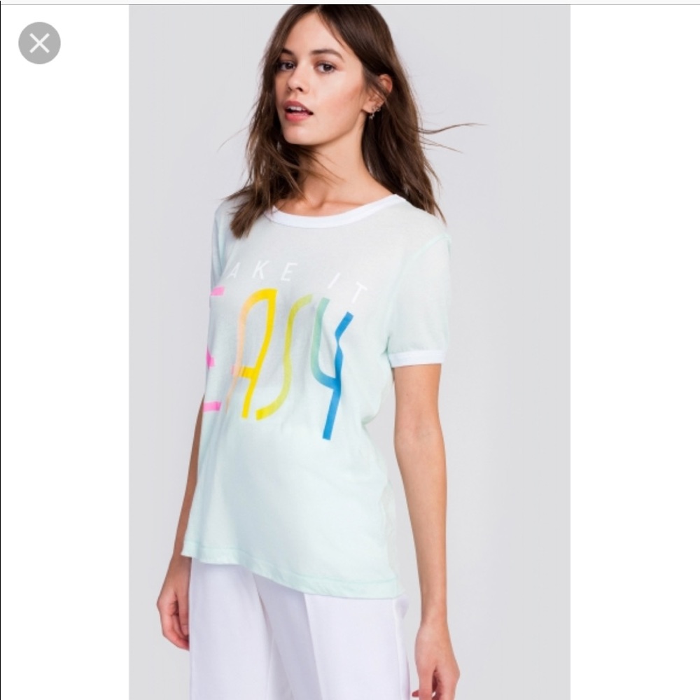 WILDFOX “take it easy” sheer graphic tee